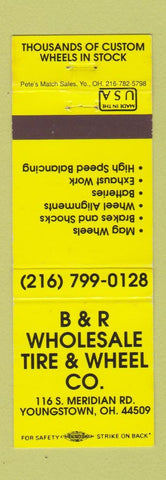 Matchbook Cover - B&R Wholesale Tire Wheel Youngstown OH YELLOW