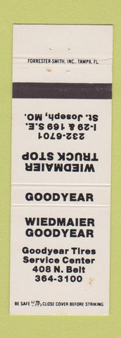 Matchbook Cover - Wiedman Goodyear Tires St Joseph MO WEAR