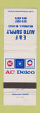 Matchbook Cover - AC GM Delco Auto Parts Melvindale MI WEAR