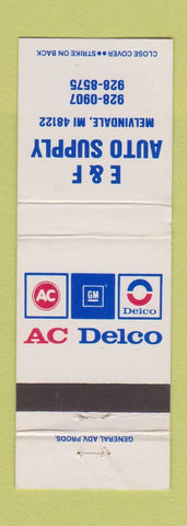 Matchbook Cover - AC GM Delco Auto Parts Melvindale MI WEAR