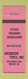 Matchbook Cover - Jacobson Tires Racine WI Goodyear PINK