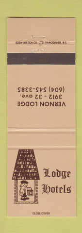 Matchbook Cover - Lodge Hotels Vernon Lodge BC?