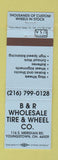 Matchbook Cover - B&R Wholesale Tire Wheel Youngstown OH BLUE