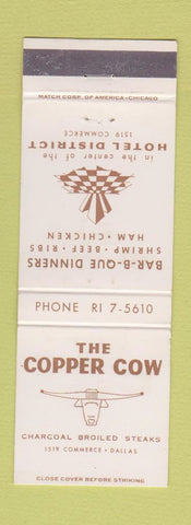 Matchbook Cover - The Copper Cow Dallas TX