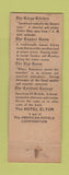 Matchbook Cover - Hotel Elton Waterbury CT Copper Room King's Kitchen Federal