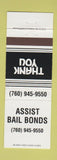 Matchbook Cover - Assist Bail Bonds Vista CA WHITE