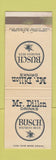 Matchbook Cover - Busch Beer Mr Dillon Gunsmoke TV WEAR