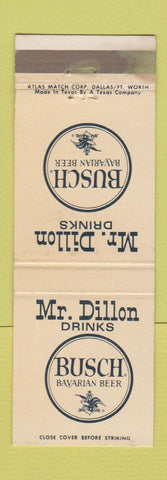 Matchbook Cover - Busch Beer Mr Dillon Gunsmoke TV WEAR
