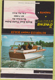 Matchbook Cover - Owens Yachts North East MD boats 40 Strike