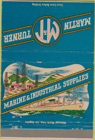 Matchbook Cover - Martin Turner Marine Supply Wilmington CA 40 Strike