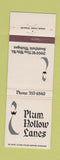Matchbook Cover - Plum Hollow Lanes bowling Southfield MI
