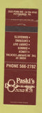 Matchbook Cover - Paski's Restaurant Pittsburgh PA