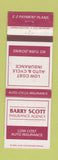Matchbook Cover - Barry Scott Insurance Albany Troy Amsterdam NY WEAR