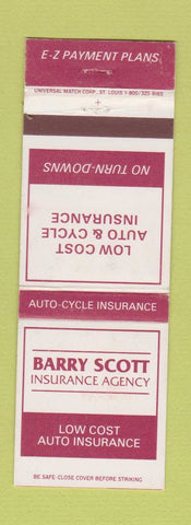 Matchbook Cover - Barry Scott Insurance Albany Troy Amsterdam NY WEAR