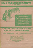 Matchbook Cover - Roll Formed Products Youngstown OH 40 Strike