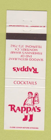 Matchbook Cover - Rappa's Seafood Monterey CA
