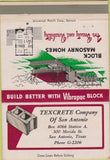 Matchbook Cover - Texcrete Concrete Blocks San Antonio TX 40 Strike