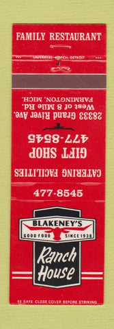 Matchbook Cover - Blakeney's Ranch House Farmington MI
