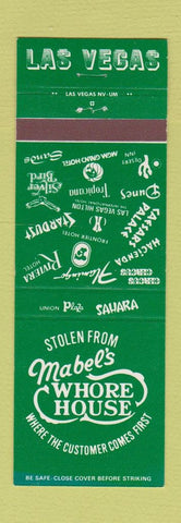 Matchbook Cover - Mabel's Whore House Las Vegas NV casinos