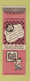 Matchbook Cover - Kip's Big Boy Hamburgers Dallas Houston Fort Worth TX WEAR