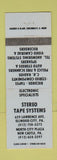 Matchbook Cover - Stereo Tape Systems Ellwood City New Castle PA WEAR