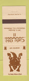 Matchbook Cover - Cafe Ole II Oklahoma City OK