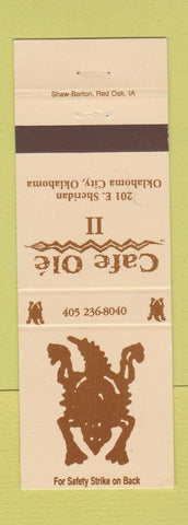 Matchbook Cover - Cafe Ole II Oklahoma City OK
