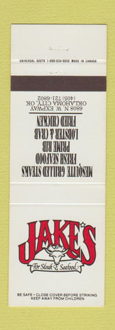 Matchbook Cover - Jake's Steak Seafood Oklahoma City OK