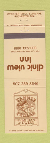 Matchbook Cover - Clinic View Inn Y Ankee Pedlar Rochester MN
