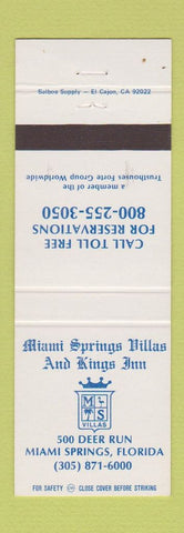 Matchbook Cover - Miami Springs Villas Kings Inn Miami Springs FL