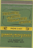 Matchbook Cover - Banner Linen Service Battle Creek MI 40 Strike