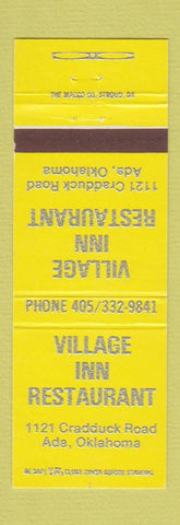 Matchbook Cover - Village Inn Restaurant Ada OK YELLOW