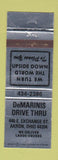 Matchbook Cover - DeMarinis Drive Thru Akron OH