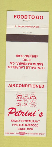Matchbook Cover - Petrini's Italian Restaurant Santa Barbara CA