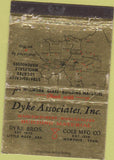 Matchbook Cover - Dyke millwork glass Little Rock AR Memphis TN 40 Strike