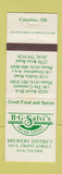Matchbook Cover - BG Salvi's Italian Restaurant Columbus OH