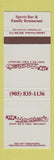 Matchbook Cover - Hooter's Family Restaurant Port Colborne? ON