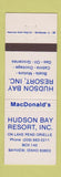 Matchbook Cover - Hudson Bay Resort oil gas boat docks Bayview ID