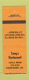 Matchbook Cover - Terry's Restaurant Kingfisher OK