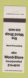 Matchbook Cover - ABC Word Store Word Processing