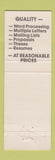 Matchbook Cover - ABC Word Store Word Processing