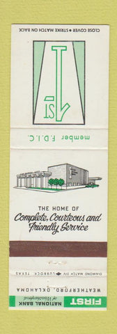 Matchbook Cover - First National Bank Weatherford OK