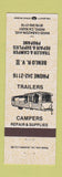 Matchbook Cover - Benlo RV Trailer Campers Indio CA
