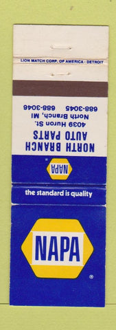 Matchbook Cover - NAPA Auto Parts North Branch MI WEAR