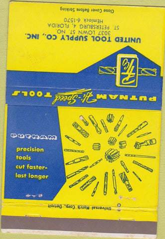 Matchbook Cover - United Tool Supply ST Petersburg FL Putnam 40 Strike