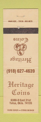 Matchbook Cover - Heritage Coins Tulsa OK