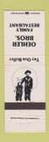Matchbook Cover - Oehler Bros Restaurant Sergeant Bluff IA Blair NE WEAR