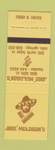 Matchbook Cover - Jose Muldoon's Boulder Colorado Springs Mexican