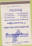 Matchbook Cover - Rockland Atlas Bank Boston MA WEAR 40 Strike