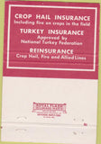 Matchbook Cover - Hail Insurance Des Moines IA 40 Strike
